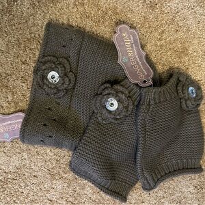 Gingersnaps Brown Knit Hat and Boot Cuffs